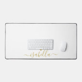 Moderne Gepersonaliseerde Gouden Hart Script Naam  Bureaumat (Keyboard & Muis)