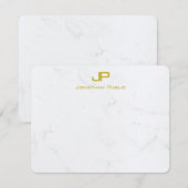Moderne gepersonaliseerde gouden witte marmeren to notitiekaartje (Voorkant / Achterkant)