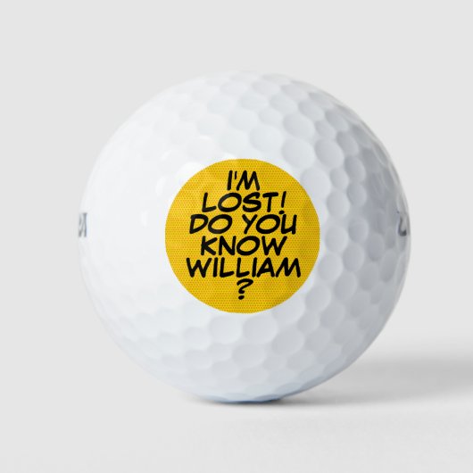 Moderne Gepersonaliseerde Grappige Bericht Verlore Golfballen (Voorkant)