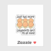 Moderne gepersonaliseerde grappige kippeneieren qu sticker (Vel)