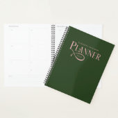 Moderne Gepersonaliseerde Groen en Roze Planner (Display)