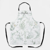 Moderne gepersonaliseerde groene print apron schort (Voorkant)