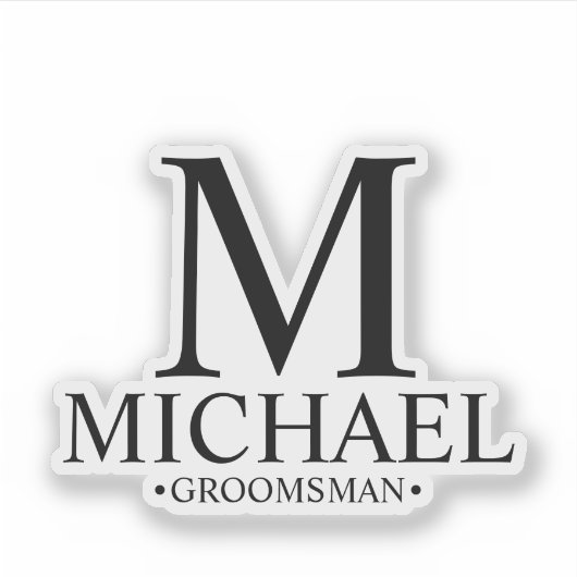 Moderne gepersonaliseerde groomman's monogram en n sticker (Voorkant)