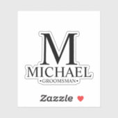 Moderne gepersonaliseerde groomman's monogram en n sticker (Vel)
