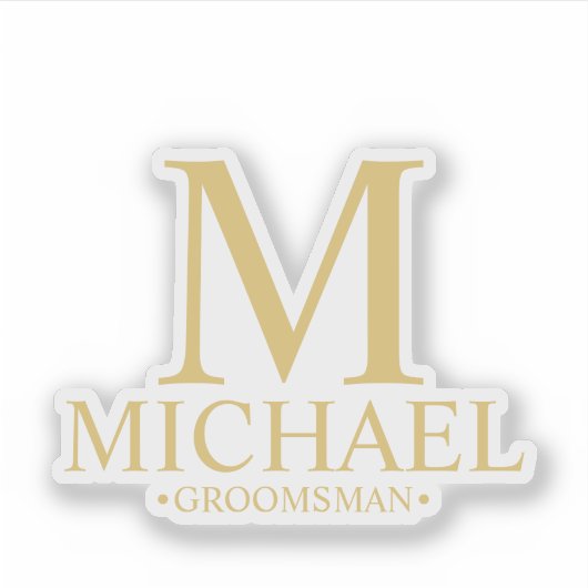 Moderne gepersonaliseerde groomman's monogram en n sticker (Voorkant)