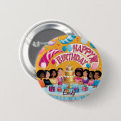 Moderne gepersonaliseerde Happy Birthday Celebrati Ronde Button 5,7 Cm (Voorkant /achterkant)