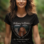 Moderne gepersonaliseerde hart foto herdenkings T- T-shirt