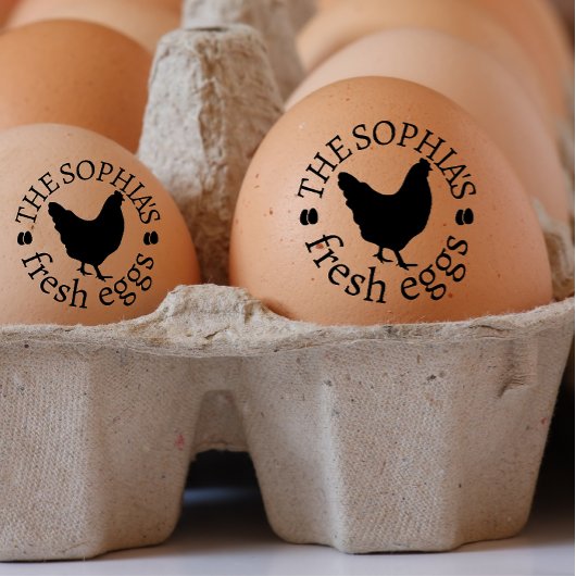 Moderne Gepersonaliseerde  Hen Naam Egg Love Rubberstempel