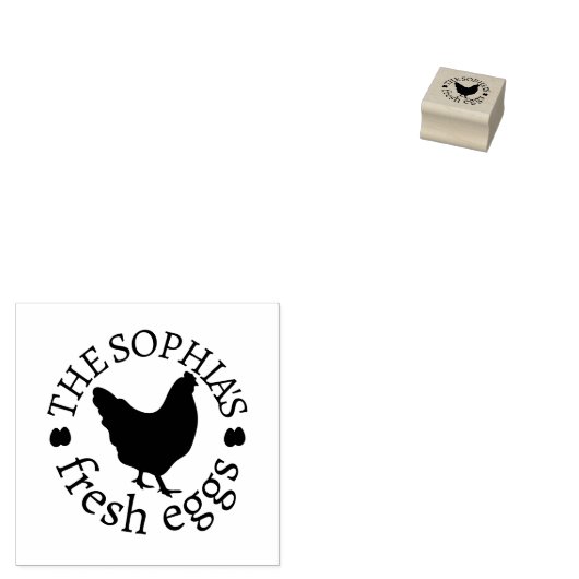 Moderne Gepersonaliseerde  Hen Naam Egg Love Rubberstempel (Gestempeld)
