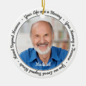 Moderne gepersonaliseerde herdenkingsherdenking 2  keramisch ornament (Voorkant)