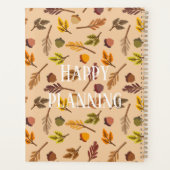 Moderne gepersonaliseerde herfstpatroon bruin chic planner (Achterkant)