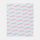 Moderne Gepersonaliseerde Herhalende Naam Patroon Fleece Deken (Voorkant)