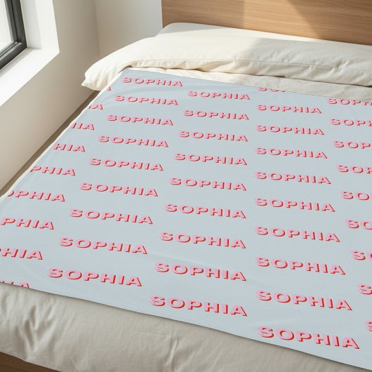 Moderne Gepersonaliseerde Herhalende Naam Patroon Fleece Deken