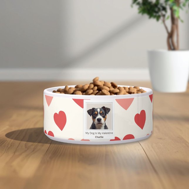 Moderne Gepersonaliseerde Honden Valentijnsdag Kom (Creator heeft geüpload)