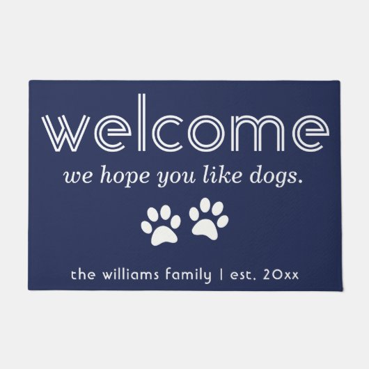 Moderne gepersonaliseerde hoop dat je van honden h deurmat (Voorkant)