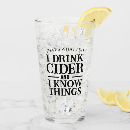 Moderne gepersonaliseerde I Drink cider tekst zwar Glas (Achterkant ijs)