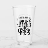 Moderne gepersonaliseerde I Drink cider tekst zwar Glas (Voorkant)
