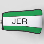 Moderne Gepersonaliseerde Initialen Monogram Groen Golfheadcover (Voorkant)