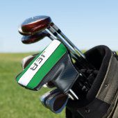 Moderne Gepersonaliseerde Initialen Monogram Groen Golfheadcover (Insitu)