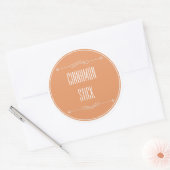 Moderne gepersonaliseerde kaneelstok ronde sticker (Envelop)