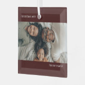 Moderne gepersonaliseerde kerstfoto glas ornament (Voorkant links)