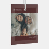 Moderne gepersonaliseerde kerstfoto glas ornament (Voorkant Rechts)