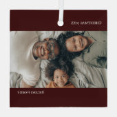 Moderne gepersonaliseerde kerstfoto glas ornament (Achterkant)