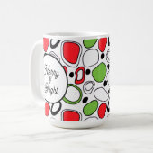 Moderne gepersonaliseerde kersttheemok koffiemok (Voorkant links)