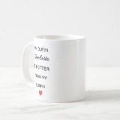 Moderne gepersonaliseerde koningin koffiemok (Voorkant links)