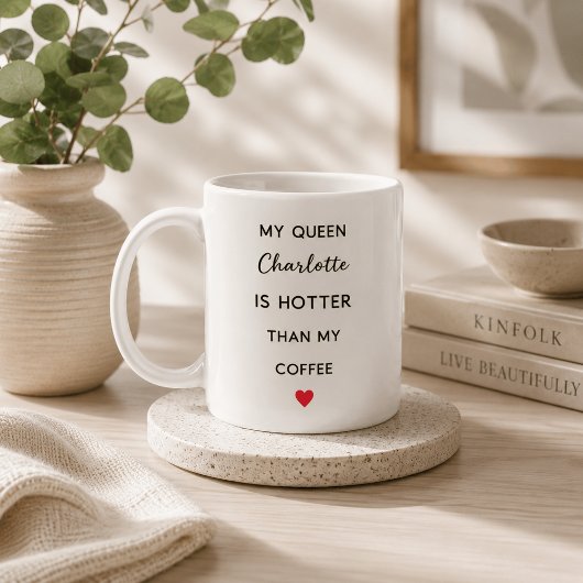 Moderne gepersonaliseerde koningin koffiemok