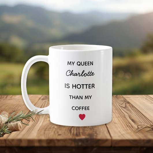 Moderne gepersonaliseerde koningin koffiemok