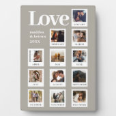 Moderne gepersonaliseerde koppels foto liefde grij fotoplaat (voorkant)