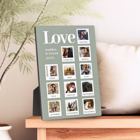 Moderne gepersonaliseerde koppels foto liefde sali fotoplaat