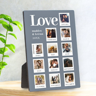 Moderne gepersonaliseerde koppels foto liefde stof fotoplaat