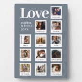 Moderne gepersonaliseerde koppels foto liefde stof fotoplaat (voorkant)