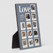 Moderne gepersonaliseerde koppels foto liefde stof fotoplaat (Zijkant)