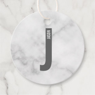 Moderne Gepersonaliseerde Krachtige Monogram en Na Bedankjes Labels
