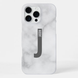 Moderne Gepersonaliseerde Krachtige Monogram en Na iPhone 16 Pro Max Hoesje