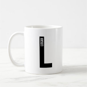 Moderne Gepersonaliseerde Krachtige Monogram en Na Koffiemok