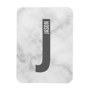 Moderne Gepersonaliseerde Krachtige Monogram en Na Magneet