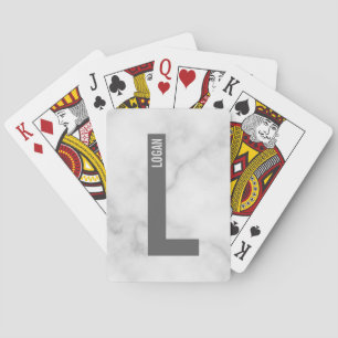 Moderne Gepersonaliseerde Krachtige Monogram en Na Pokerkaarten