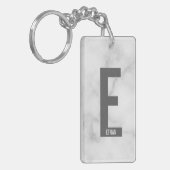 Moderne Gepersonaliseerde Krachtige Monogram en Na Sleutelhanger (Voorkant Links)