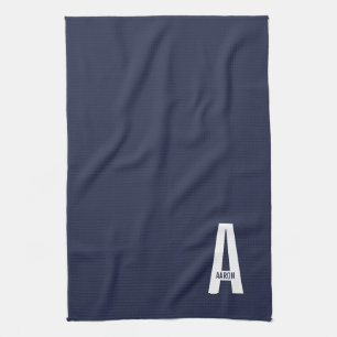 Moderne Gepersonaliseerde Krachtige Monogram en Na Theedoek