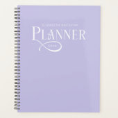 Moderne gepersonaliseerde lavendel paars planner (Voorkant)