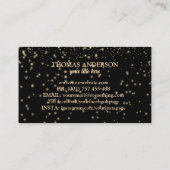 Moderne gepersonaliseerde levensboom - zwart en go visitekaartje (Achterkant)