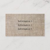 Moderne gepersonaliseerde  linnen kraft visitekaartje (Achterkant)