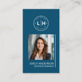 Moderne gepersonaliseerde Logo foto Visitekaartje (Voorkant)