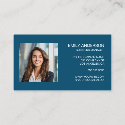 Moderne gepersonaliseerde Logo foto Visitekaartje (Achterkant)