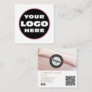 Moderne gepersonaliseerde Logo Photo Scannable QR Vierkante Visitekaartje