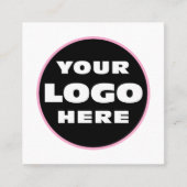 Moderne gepersonaliseerde Logo Photo Scannable QR Vierkante Visitekaartje (Voorkant)